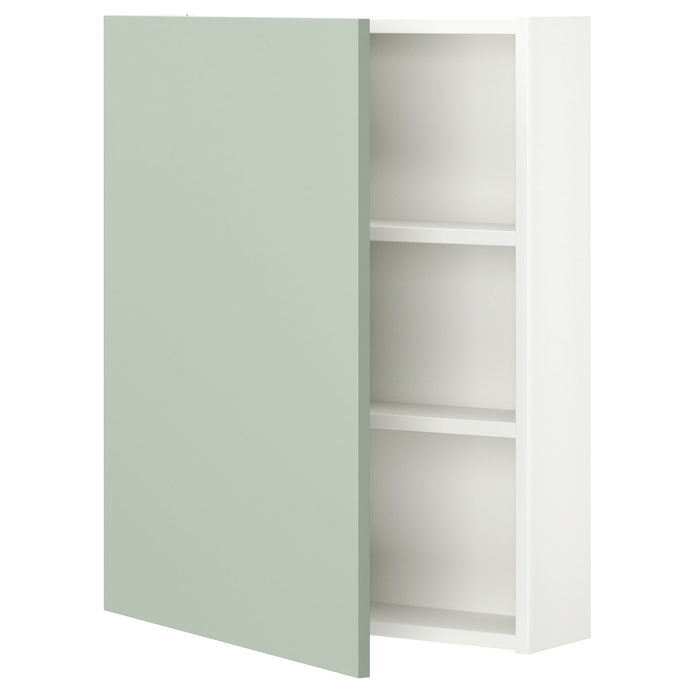 Навесной шкаф с 2 полками/дверью - IKEA ENHET/ЭНХЕТ ИКЕА, 75х17х60 см, белый/зеленый