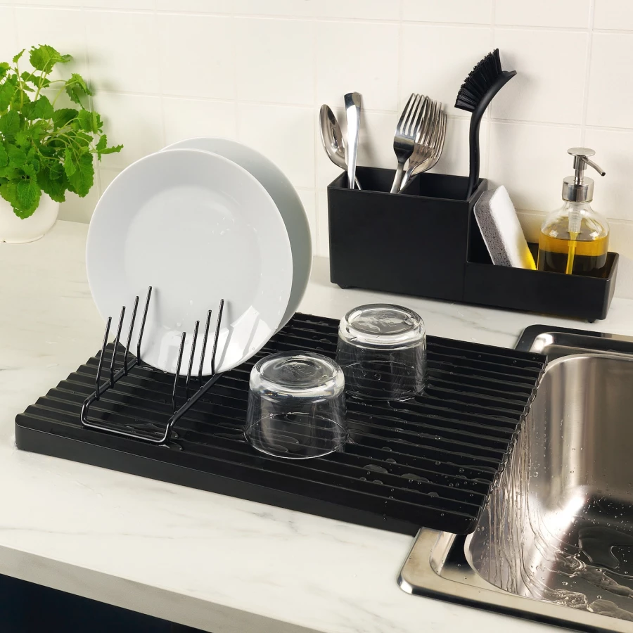 Сушилка для посуды - IKEA RINNIG, 31х40 см, черный, РИННИГ ИКЕА (изображение №3)