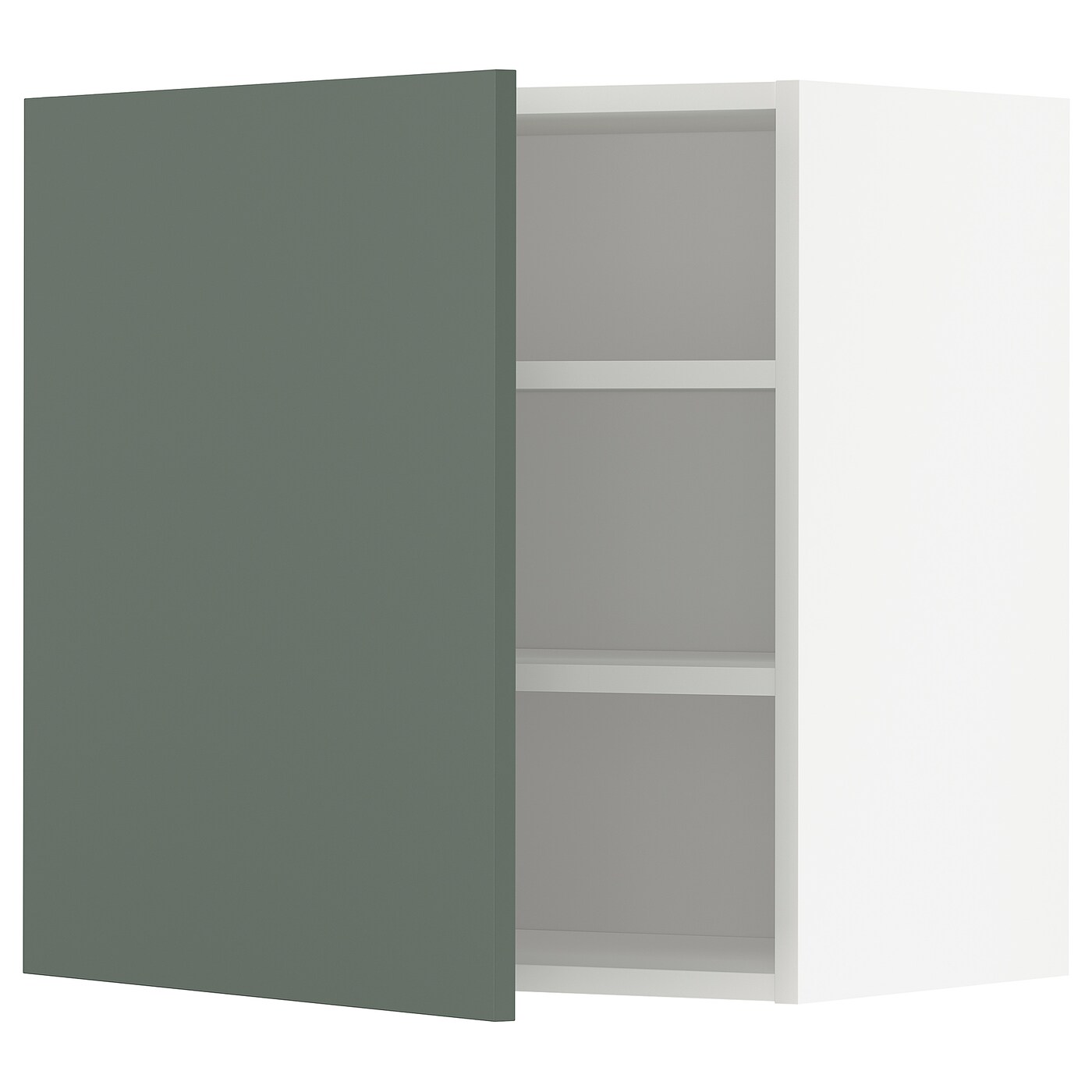Навесной шкаф с полкой - METOD IKEA/ МЕТОД ИКЕА, 60х60 см, белый/темно-зеленый