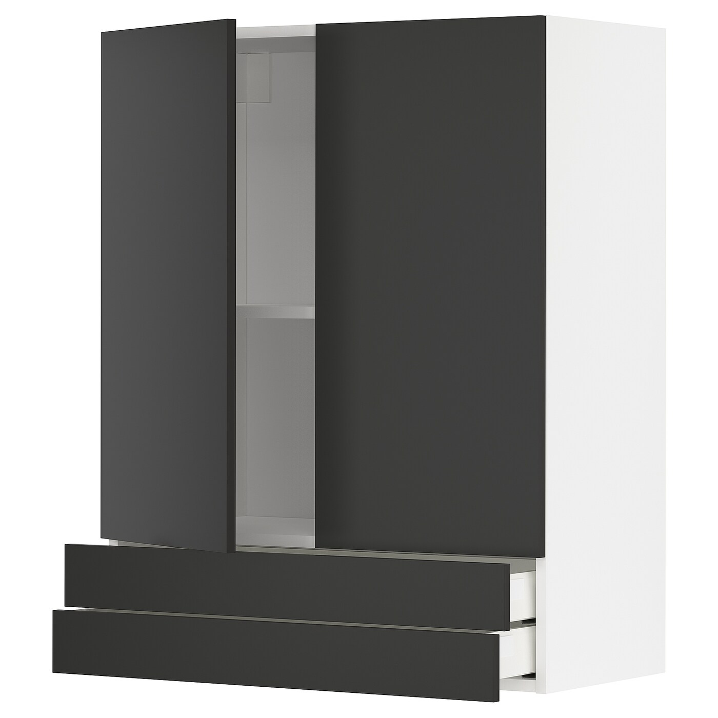 Шкаф  - METOD / MAXIMERA IKEA/  МЕТОД/МАКСИМЕРА ИКЕА, 100х80 см, черный/белый