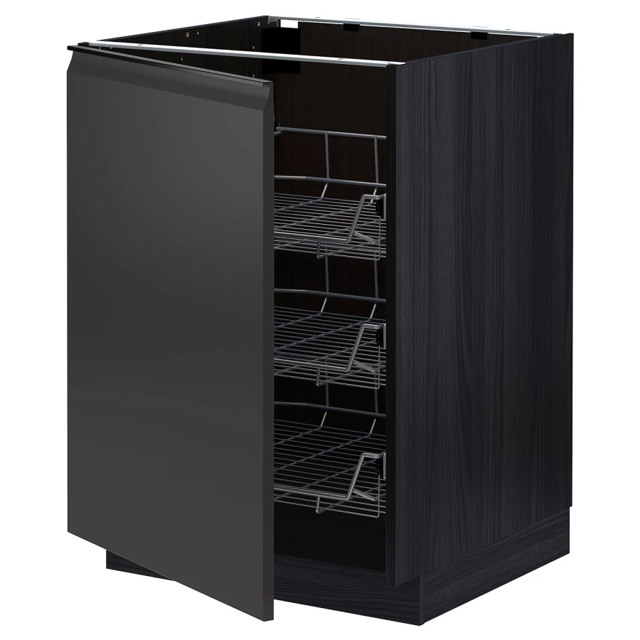 Напольный шкаф - METOD IKEA/ МЕТОД ИКЕА,  88х60 см, черный (изображение №1)