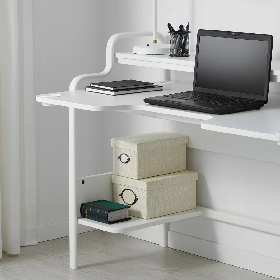 Письменный стол - IKEA FREDDE, 140х74 см, белый, ФРЕДДЕ ИКЕА (изображение №5)