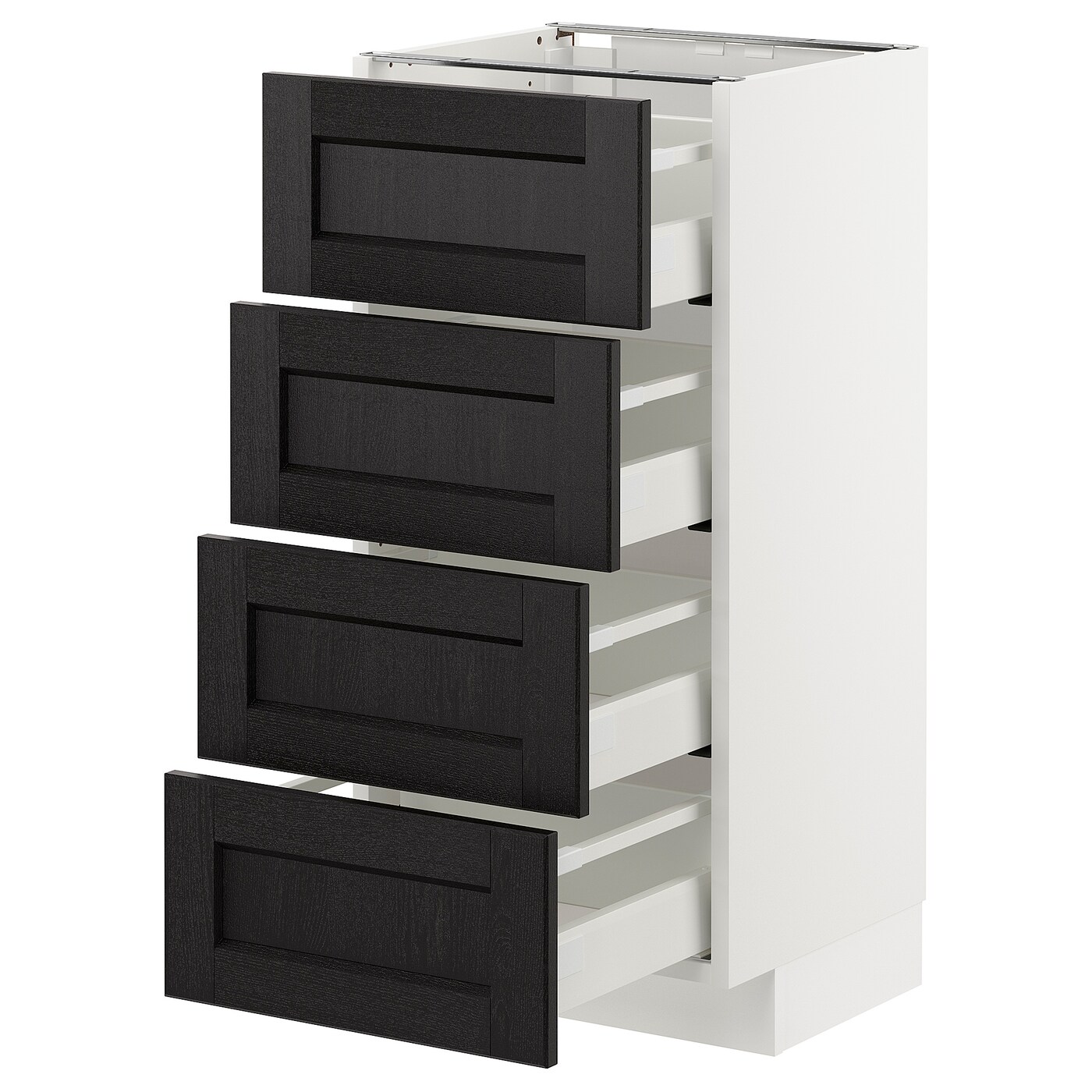 Напольный кухонный шкаф  - IKEA METOD MAXIMERA, 88x39,5x40см, белый/черный, МЕТОД МАКСИМЕРА ИКЕА