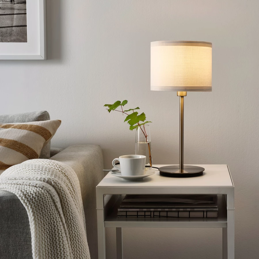 Лампа - RINGSTA/SKAFTET IKEA/РИНГСТА/СКАФТЕТ ИКЕА, 41 см, белый/серебритсый (изображение №2)