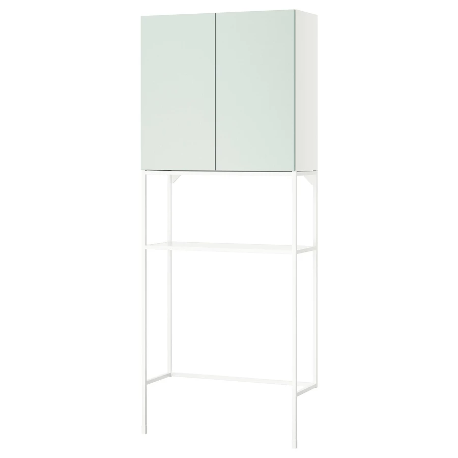 Книжный шкаф -  ENHET IKEA/ ЭНХЕТ ИКЕА, 204х80 см, белый/зеленый (изображение №1)