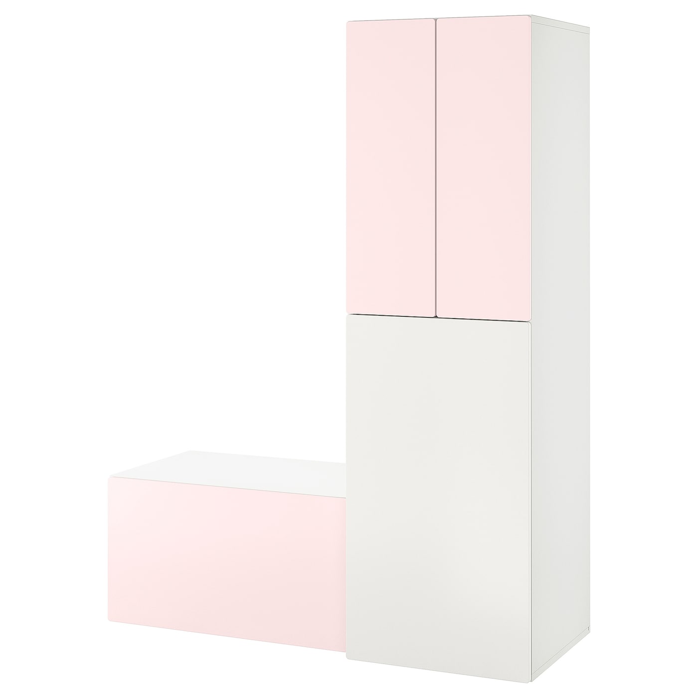 Детская гардеробная комбинация - IKEA SMÅSTAD/SMASTAD, 196x57x150см, белый/розовый, СМОСТАД ИКЕА