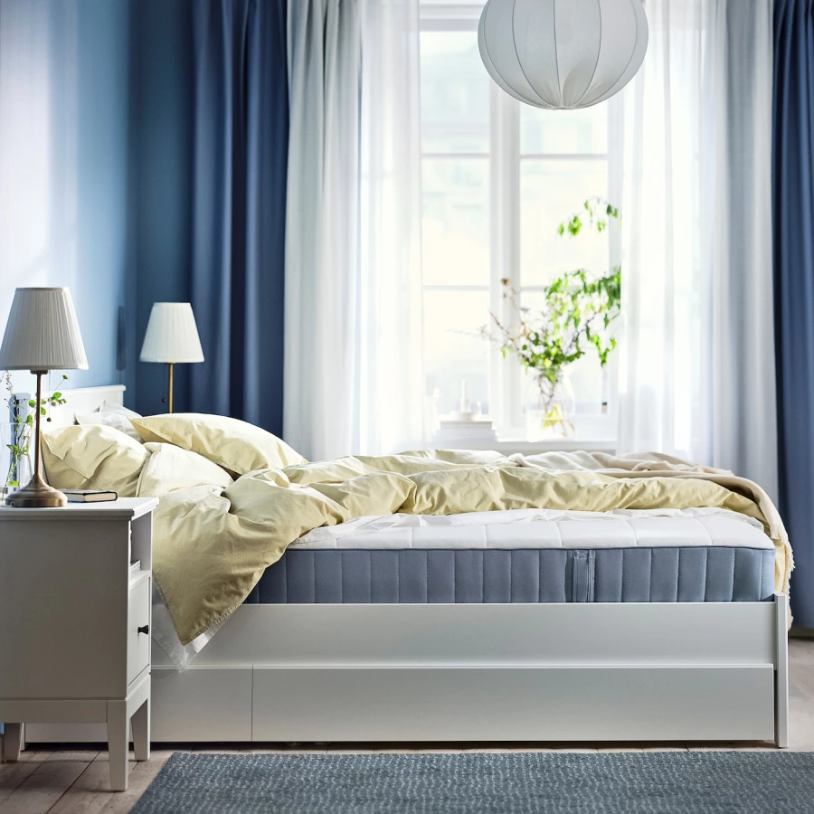 Матрас для двуспальной кровати - VESTERÖY IKEA/ ВЕСТЕРОЙ ИКЕА, 160х200 см, белый (изображение №2)