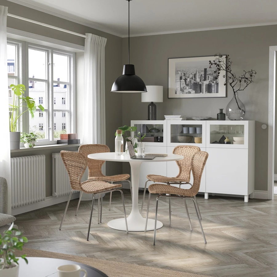 Кухонный стол - DOCKSTA/ÄLVSTA  IKEA/ ДОКСТА/АЛЬВСТА ИКЕА, 103 см, белый (изображение №3)