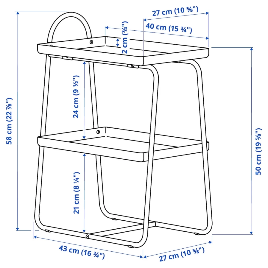 Прикроватная тумбочка - IKEA HATTASEN/ХАТТАСЕН ИКЕА, 27х43х58 см, белый (изображение №8)