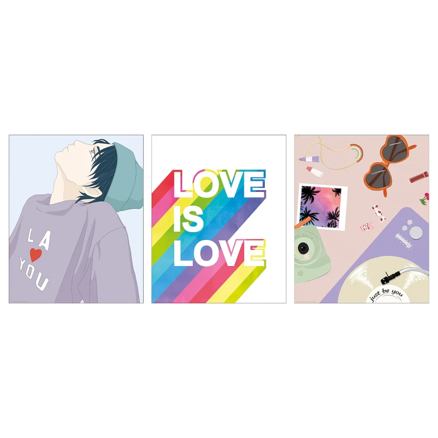 Постер, 3 шт. - IKEA BILD, 40х50 см, «Любовь есть любовь», БИЛЬД ИКЕА (изображение №1)