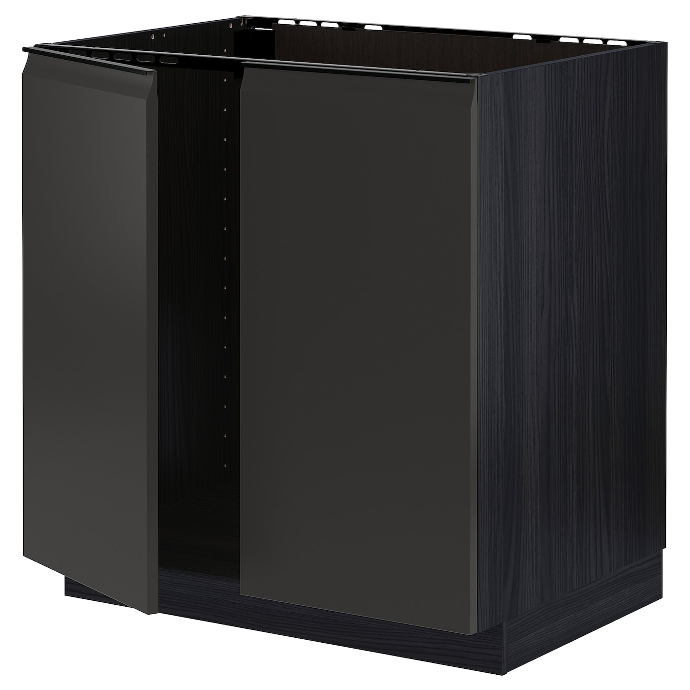 Шкаф под раковину/2 дверцы - METOD IKEA/ МЕТОД ИКЕА, 88х80 см. черный