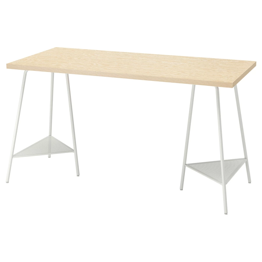 Письменный стол - IKEA MITTCIRKEL/TILLSLAG, 140х60 см, сосна/белый, МИТЦИРКЕЛЬ/ТИЛЛЬСЛАГ ИКЕА (изображение №1)
