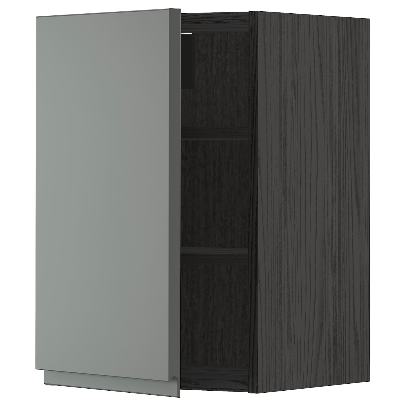 Навесной шкаф с полкой - METOD IKEA/ МЕТОД ИКЕА, 60х40 см, черный/темно-серый
