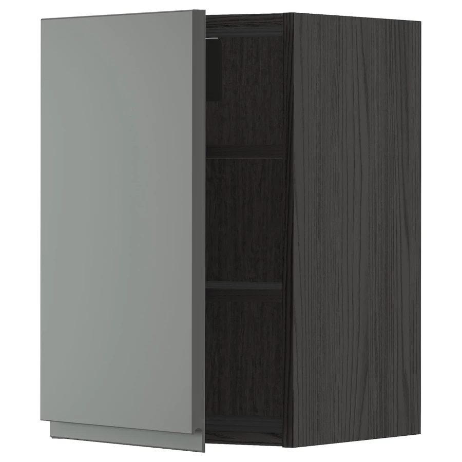 Навесной шкаф с полкой - METOD IKEA/ МЕТОД ИКЕА, 60х40 см, черный/темно-серый (изображение №1)