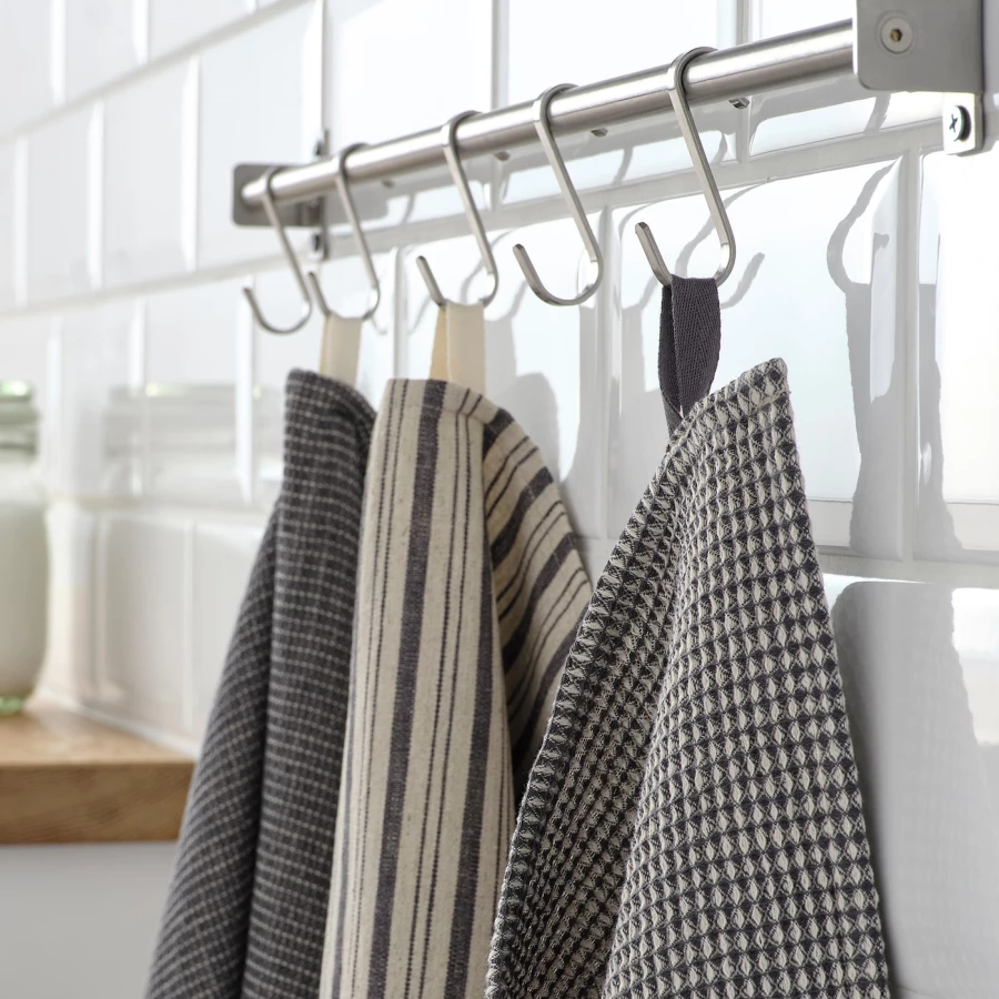 Кухонное полотенце - IKEA MARIATHERES, 30х30 см, серый/бежевый, МАРИАТЕРЕС ИКЕА (изображение №9)