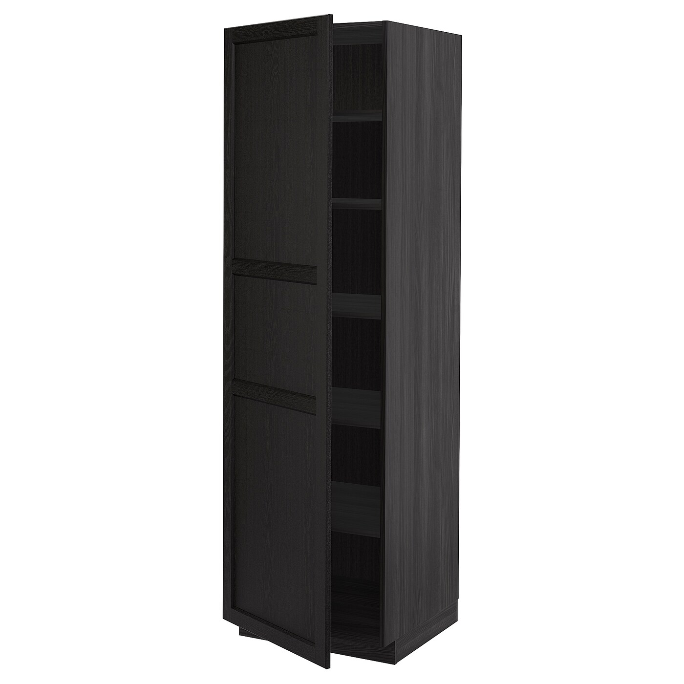 Высокий кухонный шкаф с полками - IKEA METOD/МЕТОД ИКЕА, 200х60х60 см, черный