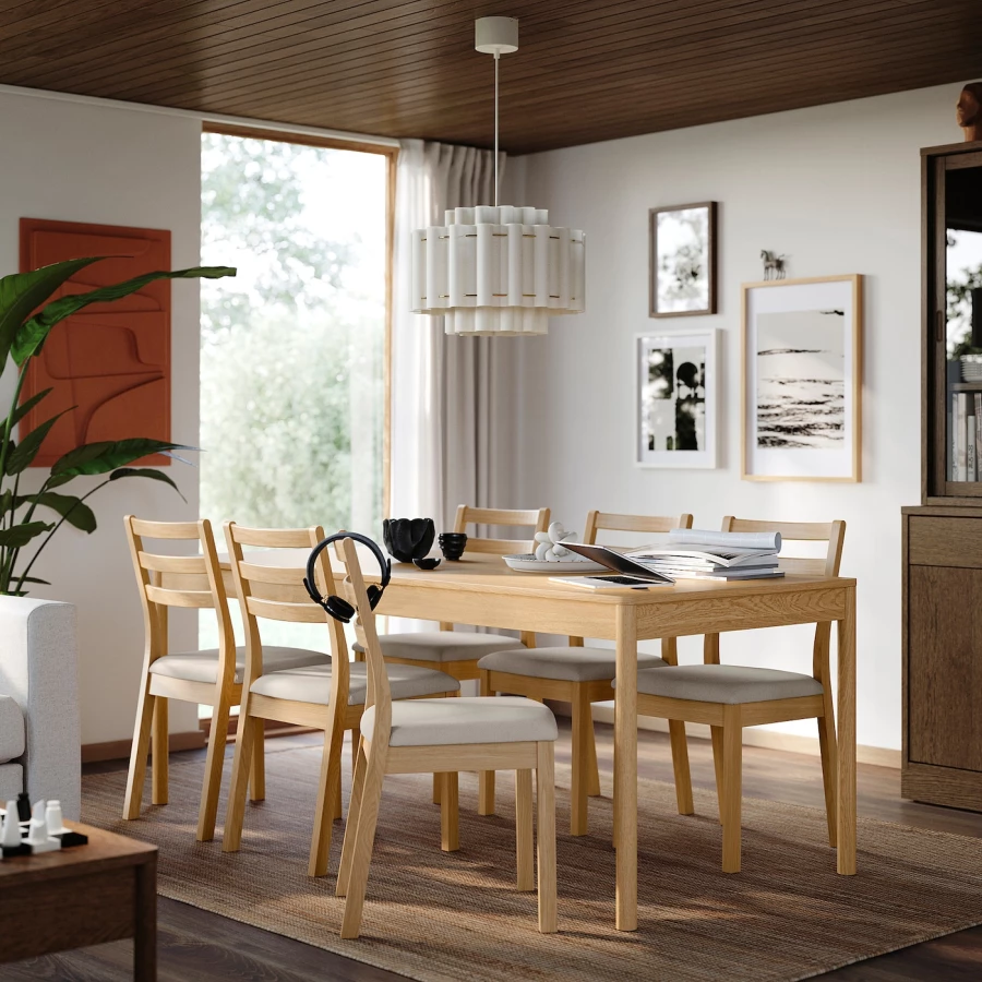 Стол  - IKEA TONSTAD/ТОНСТАД ИКЕА, 200х85 см, светло-коричневый (изображение №2)