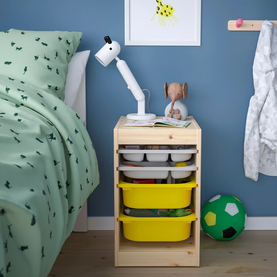 Стеллаж - IKEA TROFAST, 32х44х52 см, сосна/желтый/бело-серый, ТРУФАСТ ИКЕА (изображение №3)