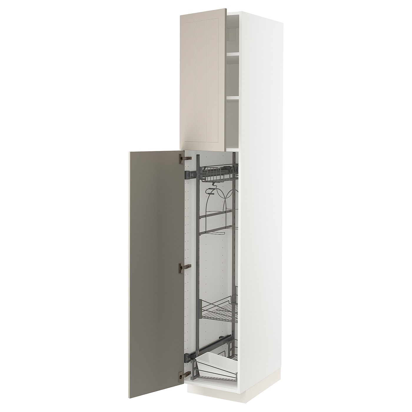 Высокий шкаф/бытовой - IKEA METOD/МЕТОД ИКЕА, 220х60х40 см, белый/бежевый