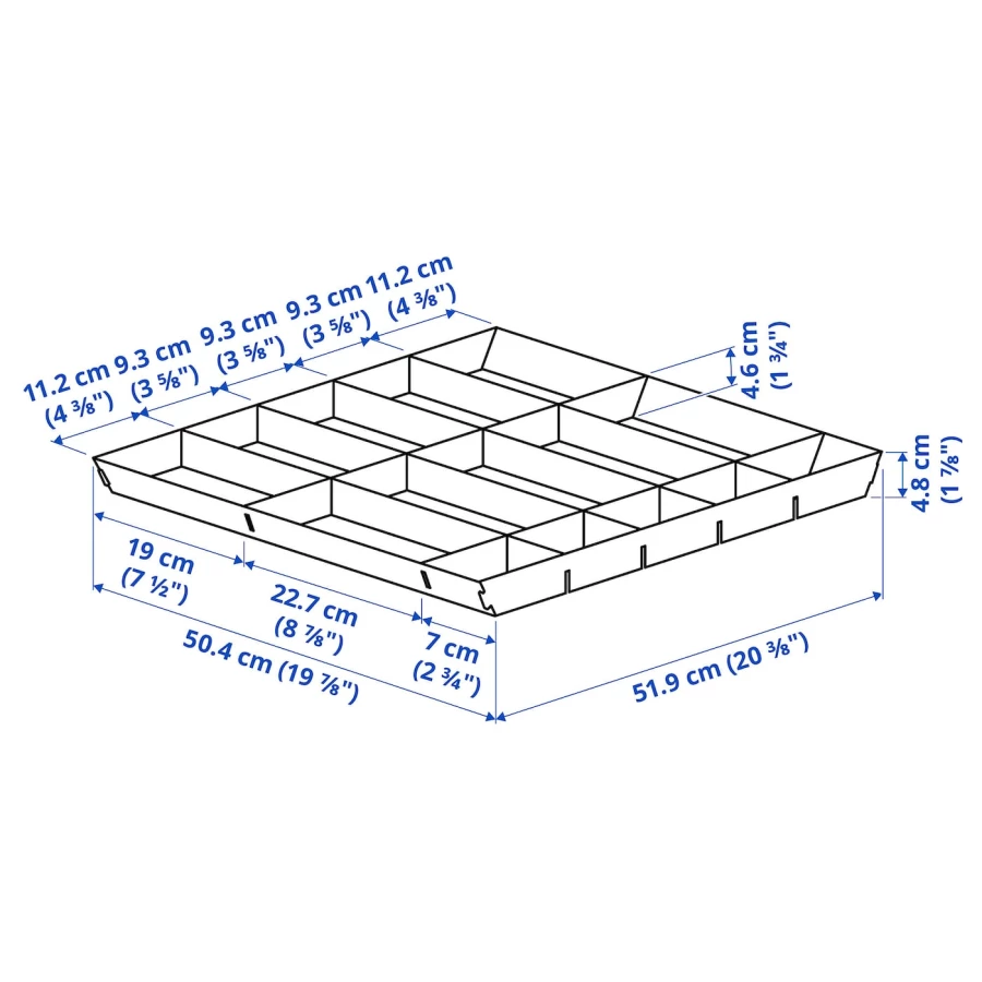 Лоток для столовых приборов - IKEA UPPDATERA, 60х60 см, серый, УППДАТЕРА ИКЕА (изображение №5)