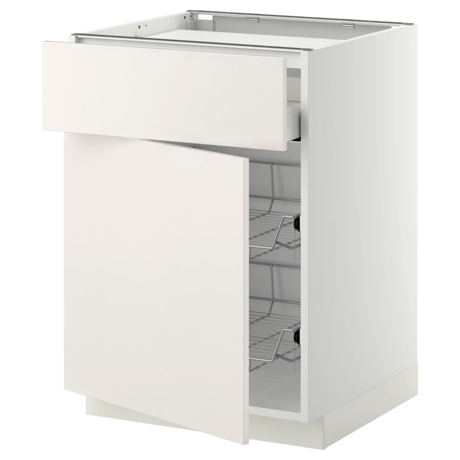 Напольный кухонный шкаф  - IKEA METOD MAXIMERA, 88x62x60см, белый, МЕТОД МАКСИМЕРА ИКЕА (изображение №1)