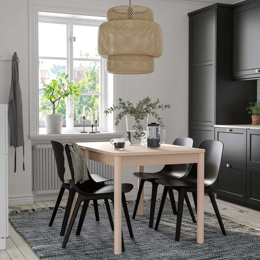 Набор кухонных столов - RÖNNINGE/ODGER IKEA/ РЕННИНГЕ/ОДГЕР ИКЕА, 78х75 см, черный/бежевый (изображение №3)