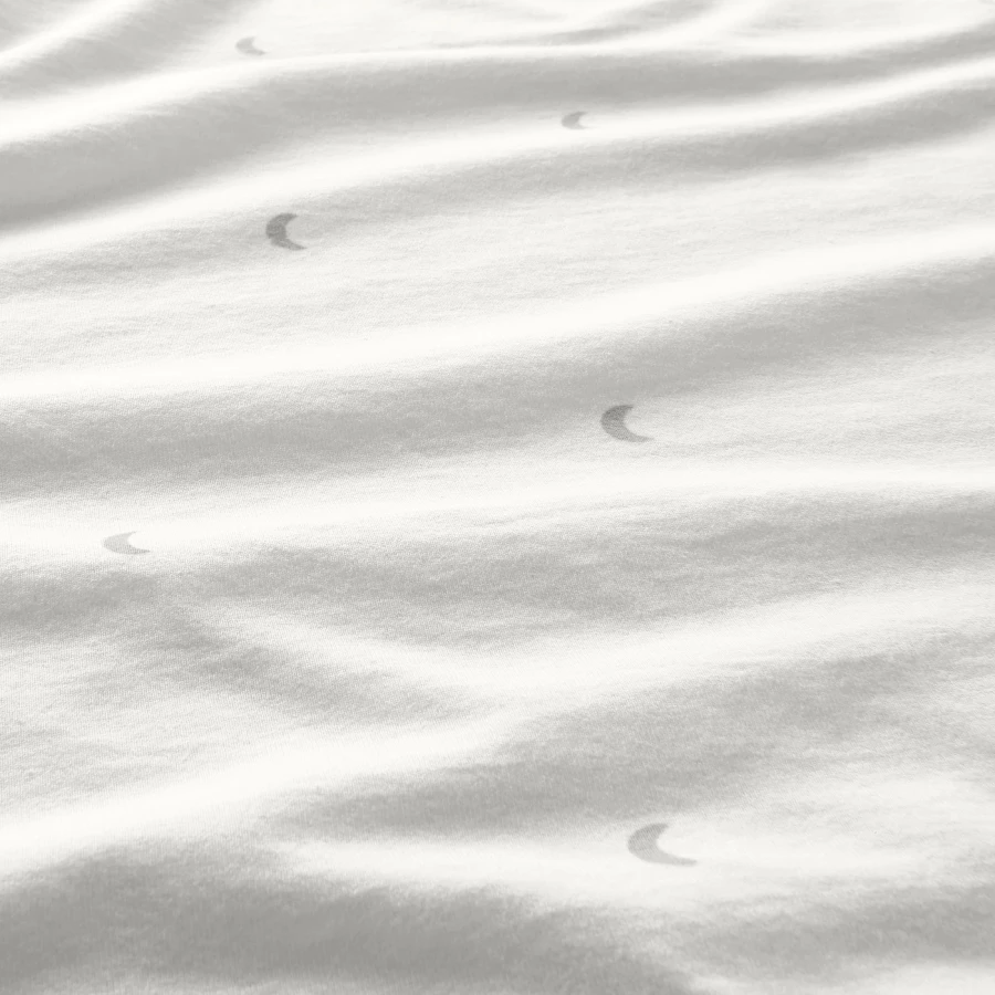 Пододеяльник и 1 наволочка для детской кроватки -  LENAST IKEA/ ЛЕНСАТ ИКЕА, 110x125/35x55 см, белый (изображение №5)