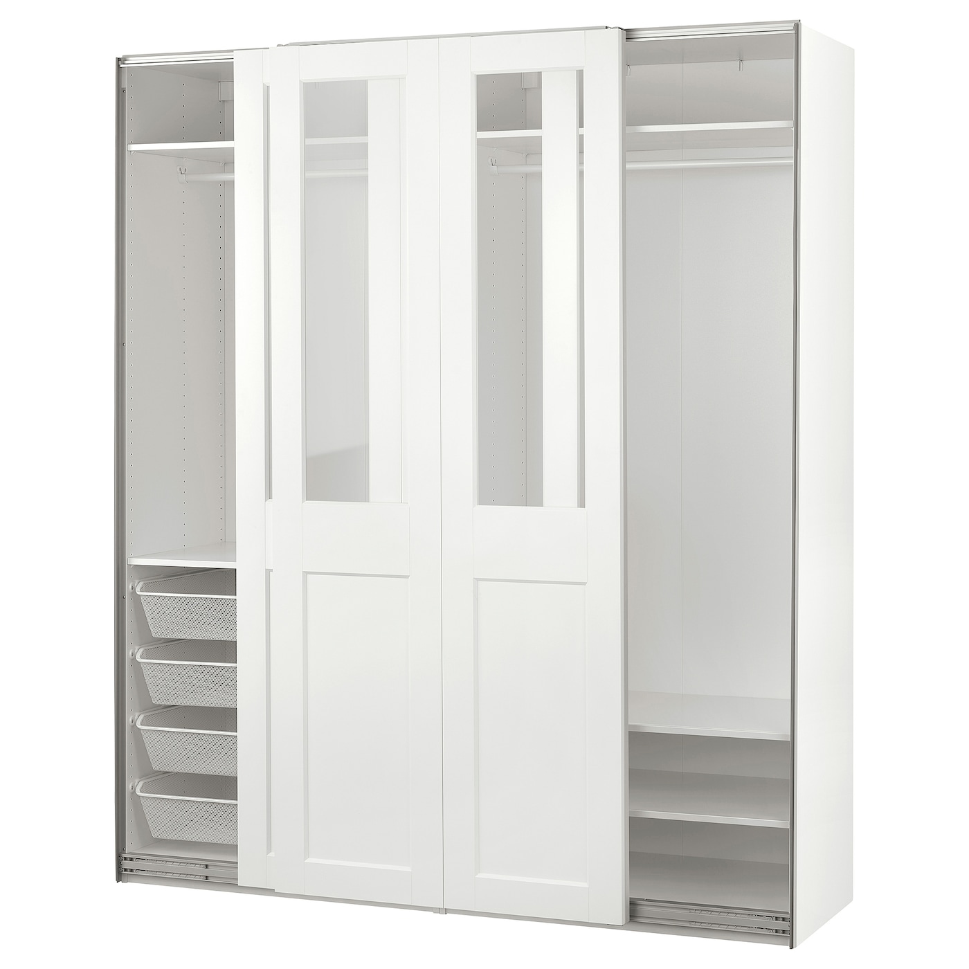 Шкаф-купе - PAX / GRIMO IKEA/ ПАКС/ ГРИМО ИКЕА, 200x66x236 см, белый