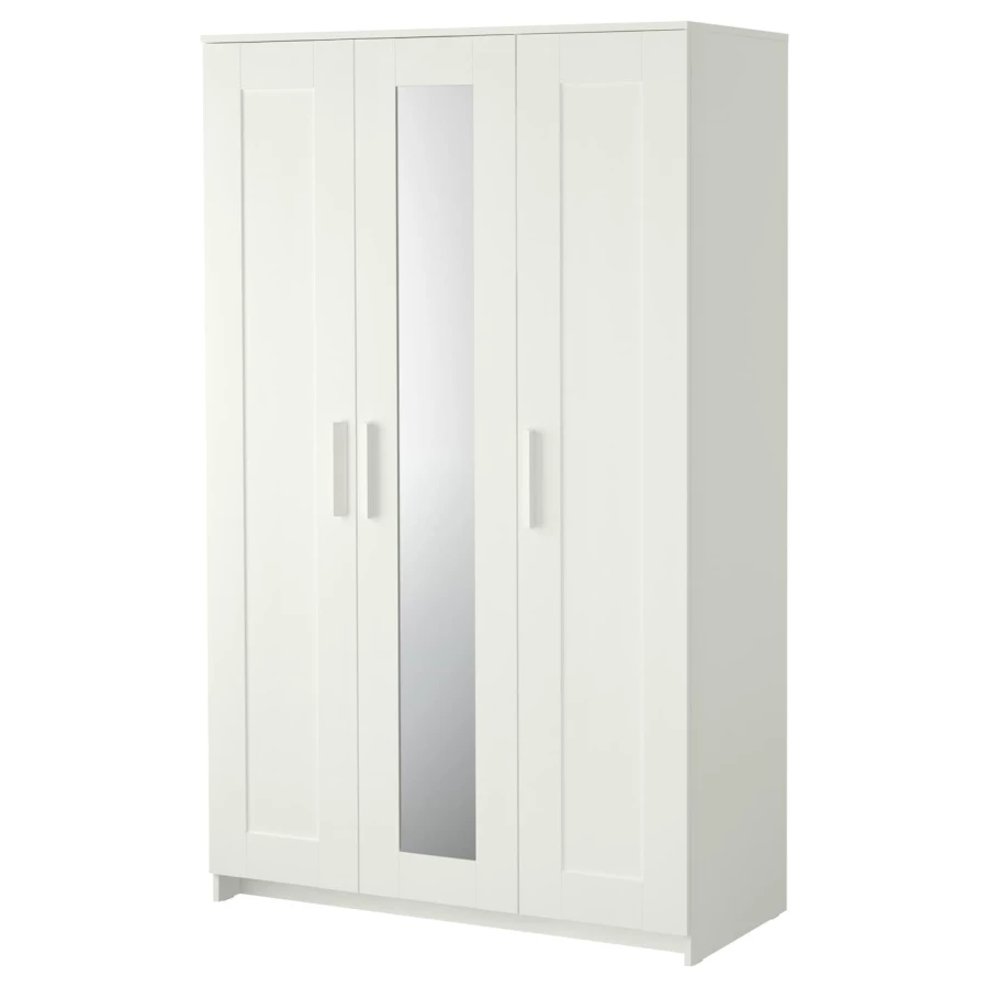 Шкаф платяной 3-дверный - IKEA BRIMNES/БРИМНЭС/БРИМНЕС ИКЕА, 117х190 см, белый, (изображение №1)