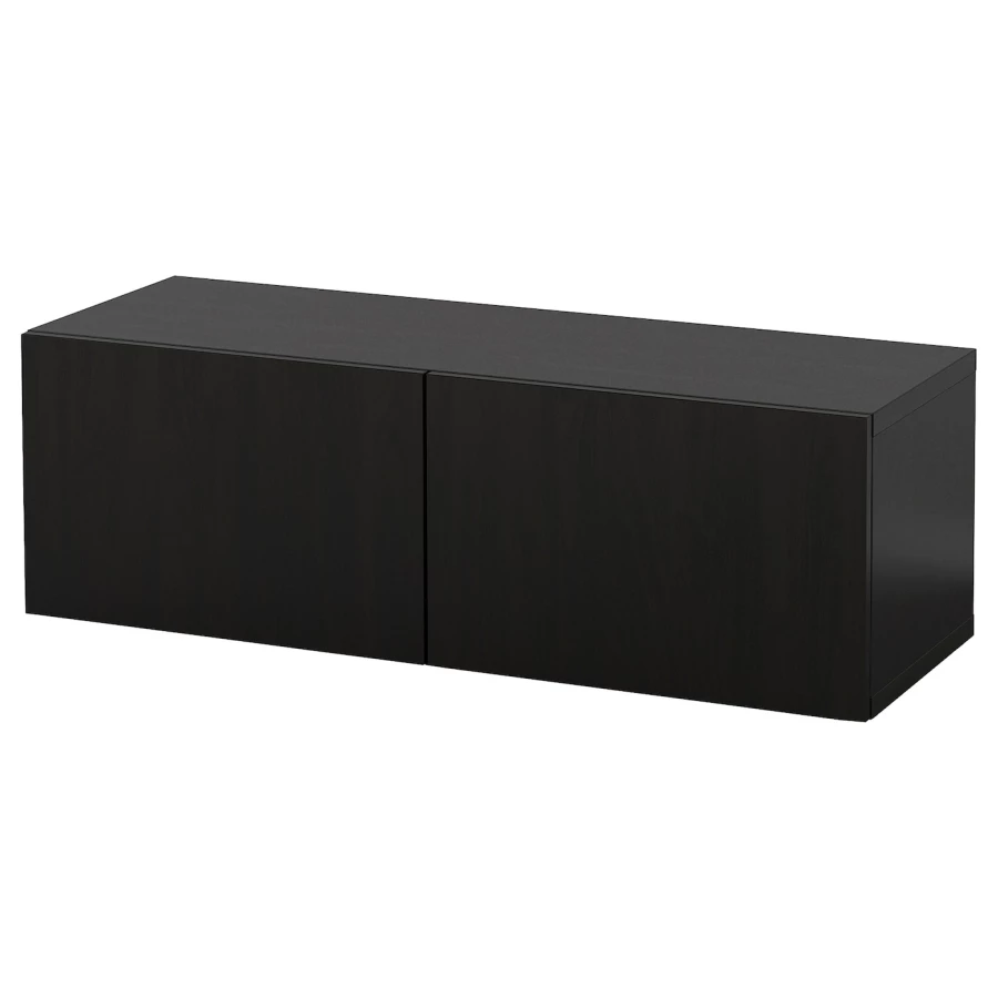Настенный шкаф - IKEA BESTÅ/BESTA, 120x42x38 см, черный, БЕСТО ИКЕА (изображение №1)