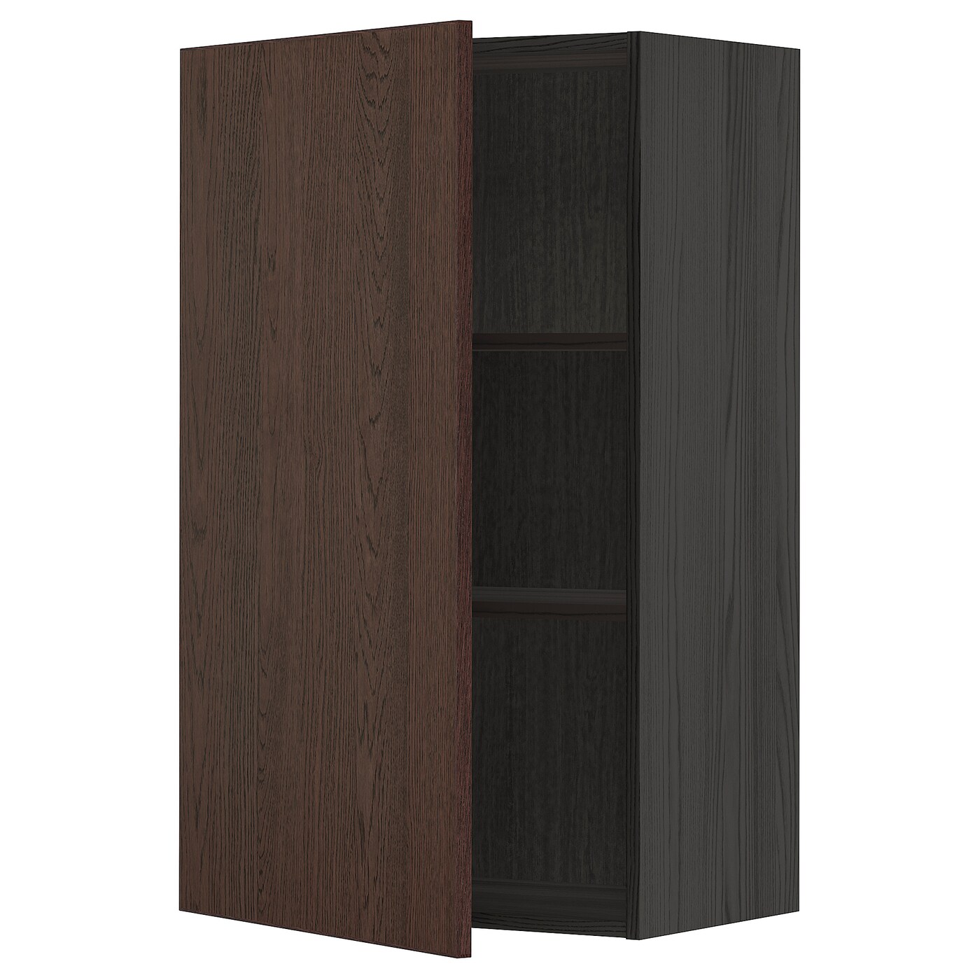 Навесной шкаф с полкой - METOD IKEA/ МЕТОД ИКЕА, 100х60 см, коричневый/черный