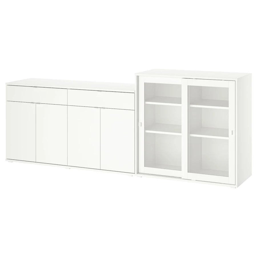 Книжный шкаф - VIHALS IKEA/ ВИХАЛС ИКЕА,   235х90 см, белый (изображение №1)