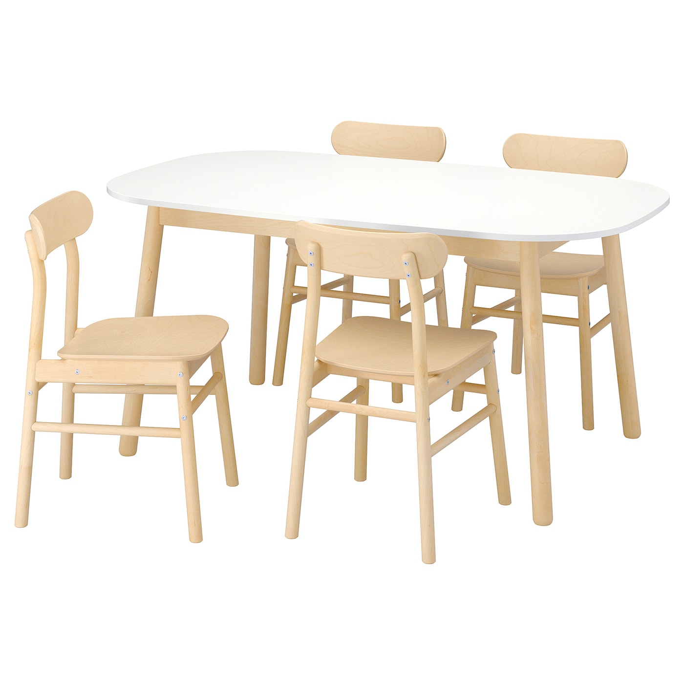 Стол 4 стула - VEDBO / RÖNNINGE IKEA/ ВЕДБО/РЕННИНГЕ ИКЕА, 160х95 см, бежевый
