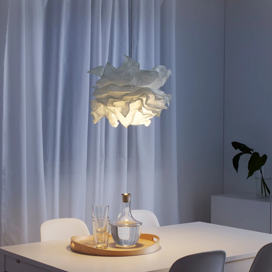 Абажур подвесного светильника - IKEA KRUSNING/КРУСНИНГ ИКЕА, 43х43 см, белый (изображение №3)