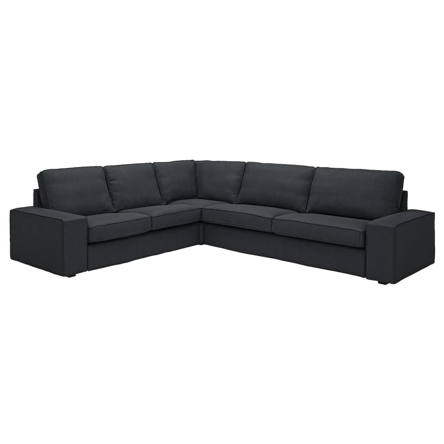 5-местный угловой диван - IKEA KIVIK, 83x95x257/297см, черный, КИВИК ИКЕА (изображение №1)