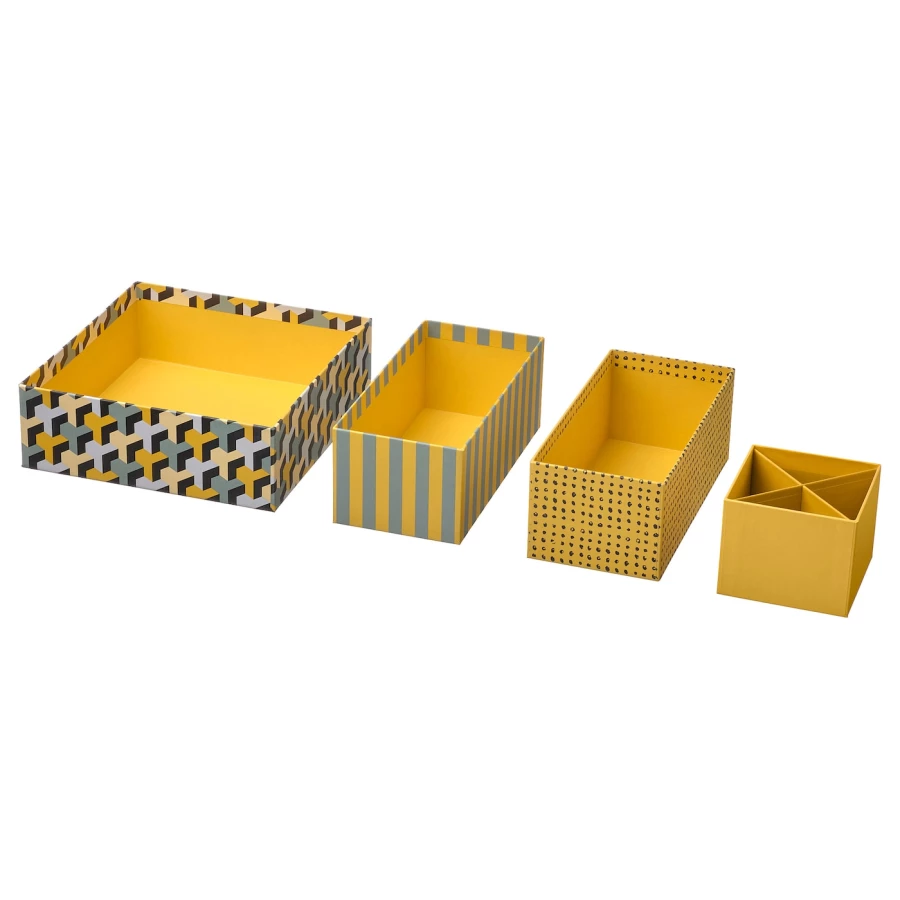 Коробка - LYSMASK IKEA/ЛЮСМАСК ИКЕА, 4 шт, желтый (изображение №1)