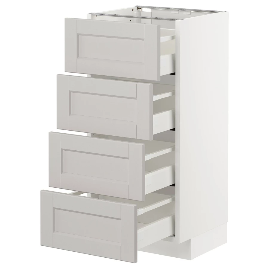 Напольный кухонный шкаф  - IKEA METOD, 88x39,5x40см, белый/темно-бежевый, МЕТОД ИКЕА (изображение №1)