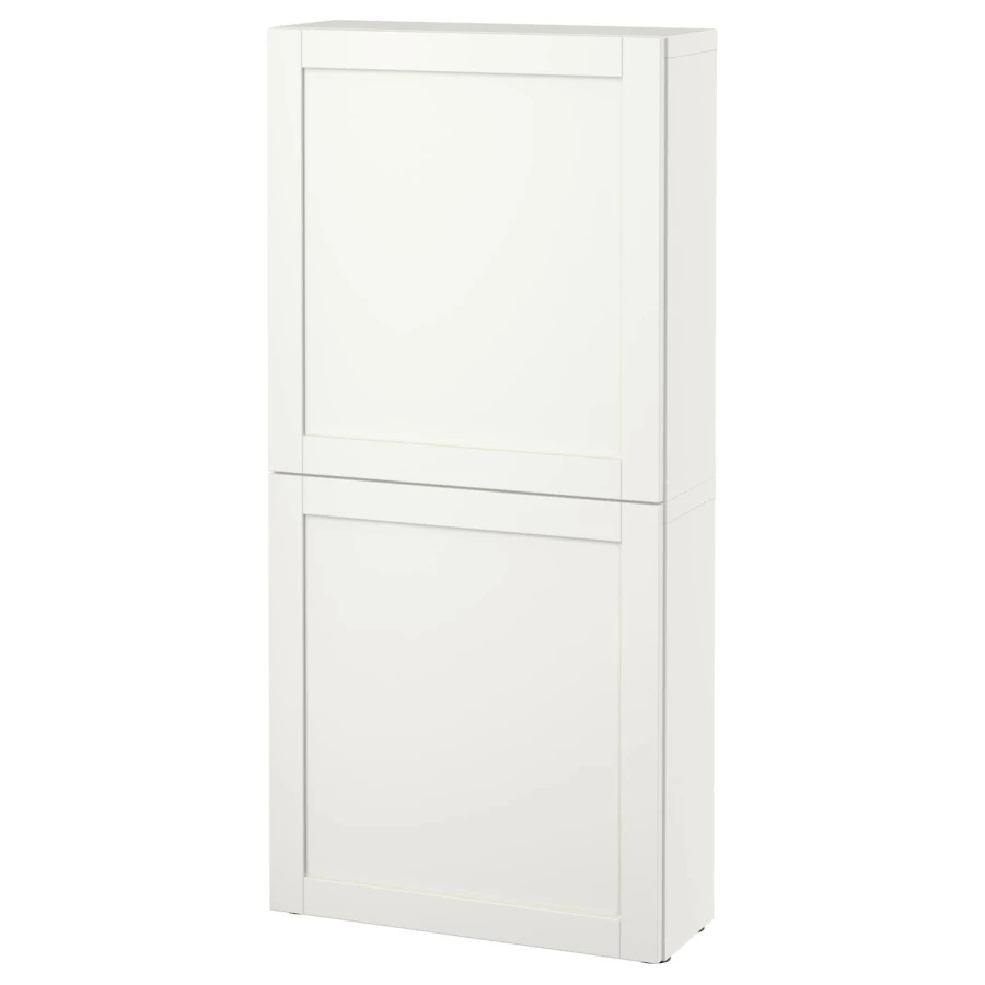 Навесной шкаф - IKEA BESTÅ, 60x22x128 см, белый, БЕСТО ИКЕА (изображение №1)