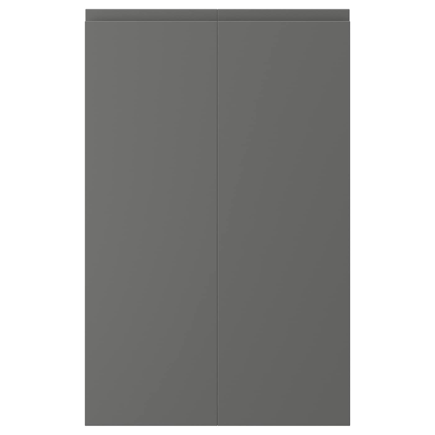 Дверца (левая), 2 шт. - IKEA VOXTORP, 80х25 см, темно-серый, ВОКСТОРП ИКЕА