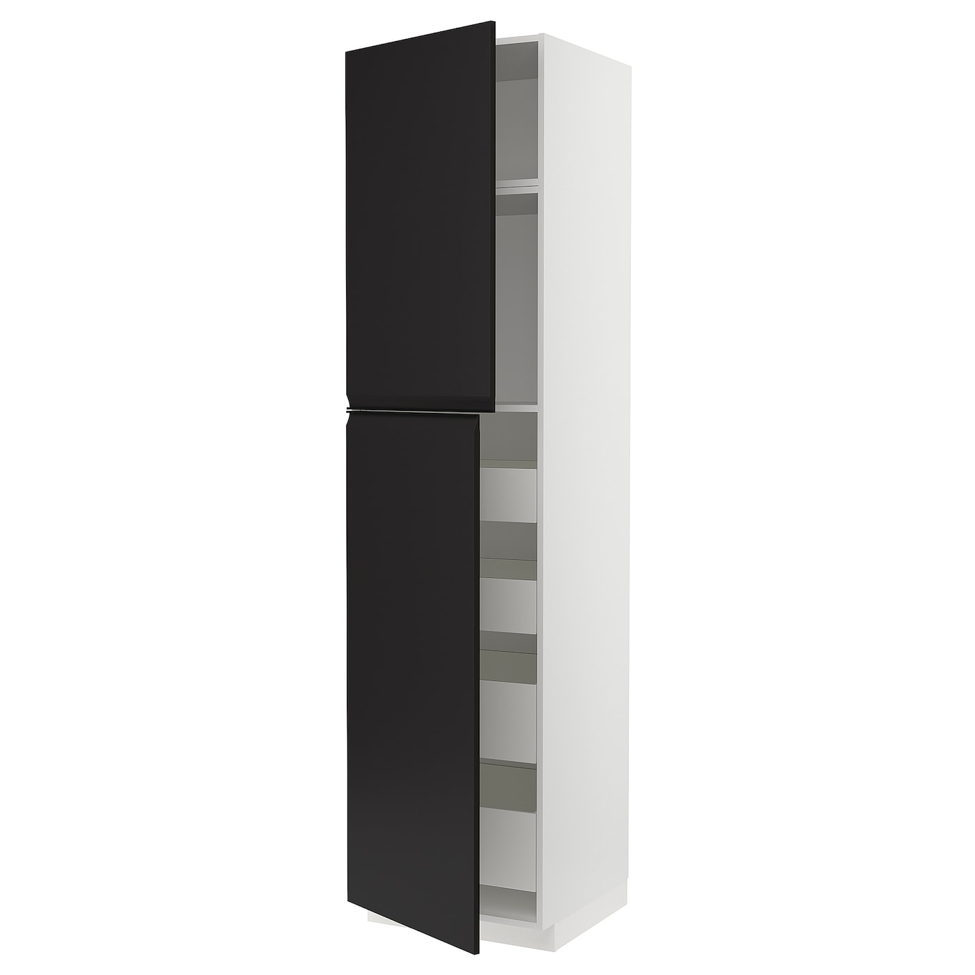 Высокий шкаф - IKEA METOD/MAXIMERA/МЕТОД/МАКСИМЕРА ИКЕА, 240х60х60 см, белый/черный