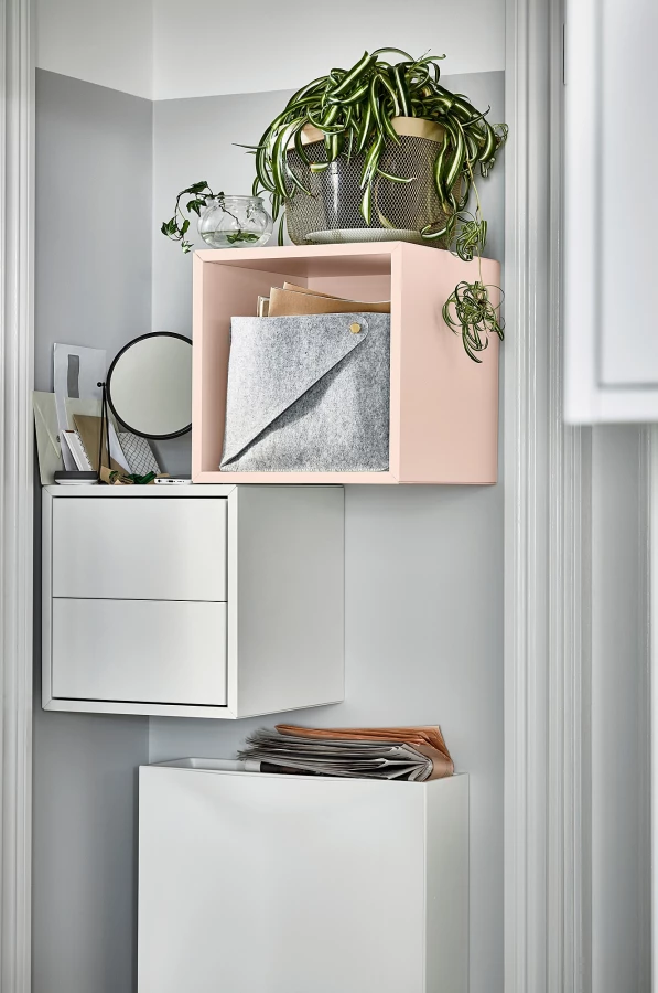 Настенный шкаф - EKET  IKEA/  ЭКЕТ ИКЕА,  35x35x35 см, розовый (изображение №7)