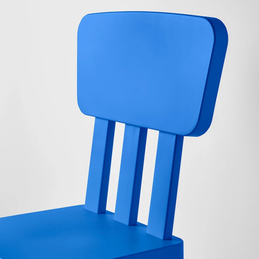 Стул детский - IKEA MAMMUT/МАММУТ ИКЕА, 67х39 см, синий (изображение №3)