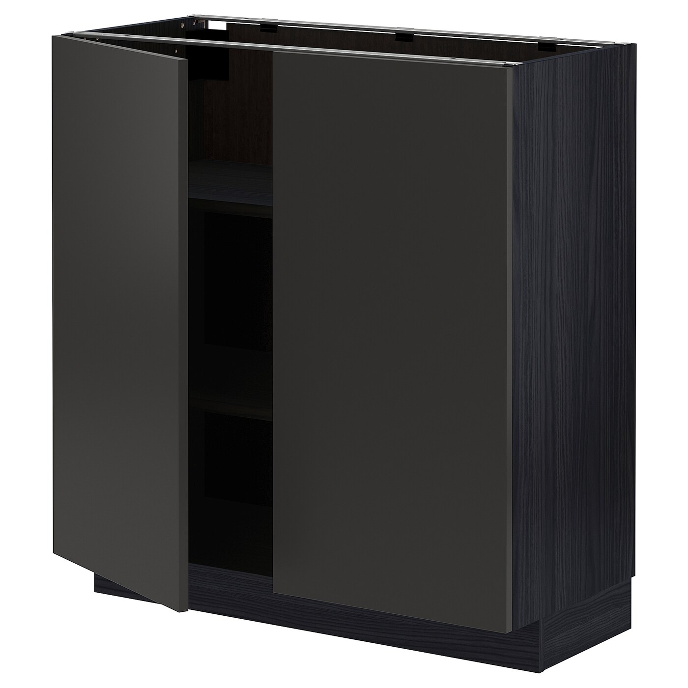 Напольный шкаф - IKEA METOD, 88x39x80см, черный, МЕТОД ИКЕА