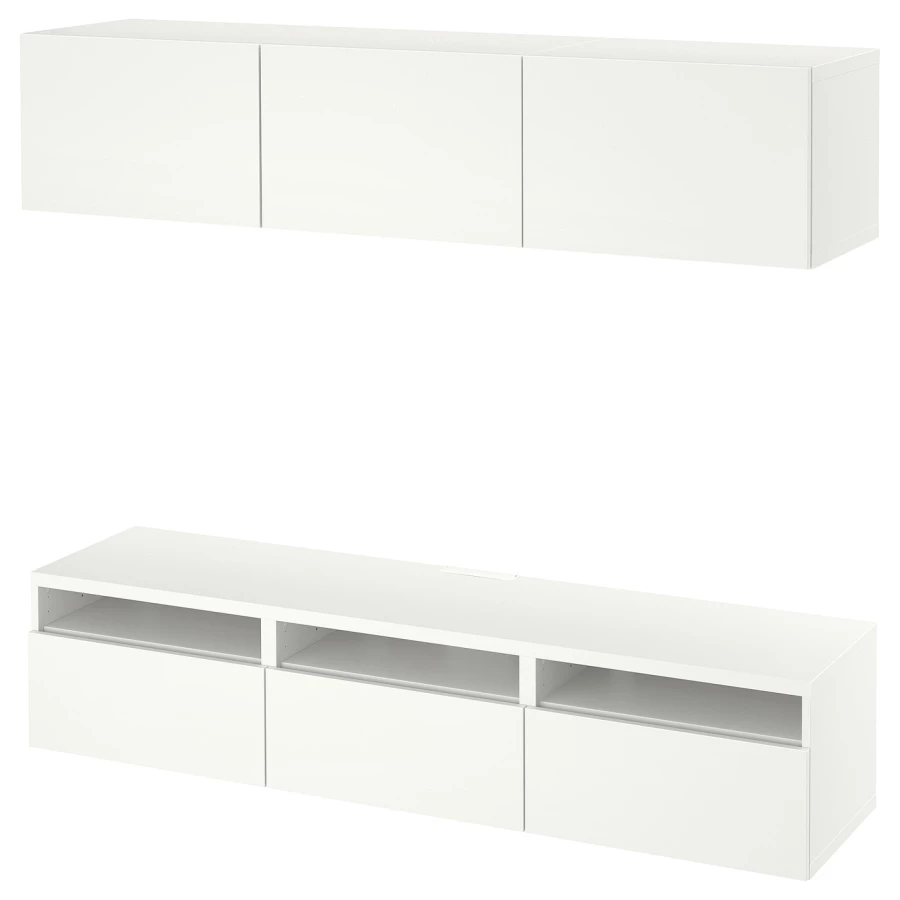 Комплект мебели д/гостиной  - IKEA BESTÅ/BESTA, 185x42x180см, белый, БЕСТО ИКЕА (изображение №1)
