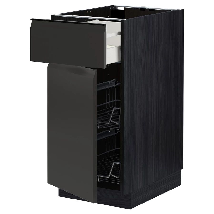Напольный шкаф - METOD / MAXIMERA IKEA/ МЕТОД/ МАКСИМЕРА ИКЕА,  40х88 см, черный (изображение №1)