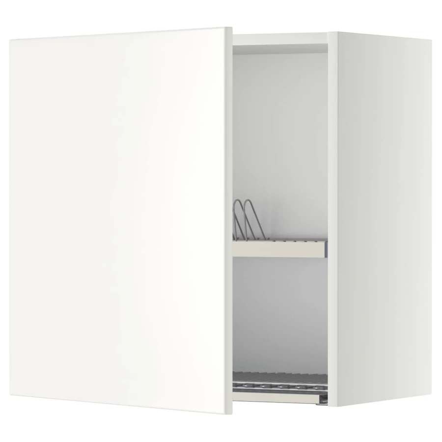 Навесной шкаф с сушилкой - METOD IKEA/ МЕТОД ИКЕА, 60х60 см, белый (изображение №1)