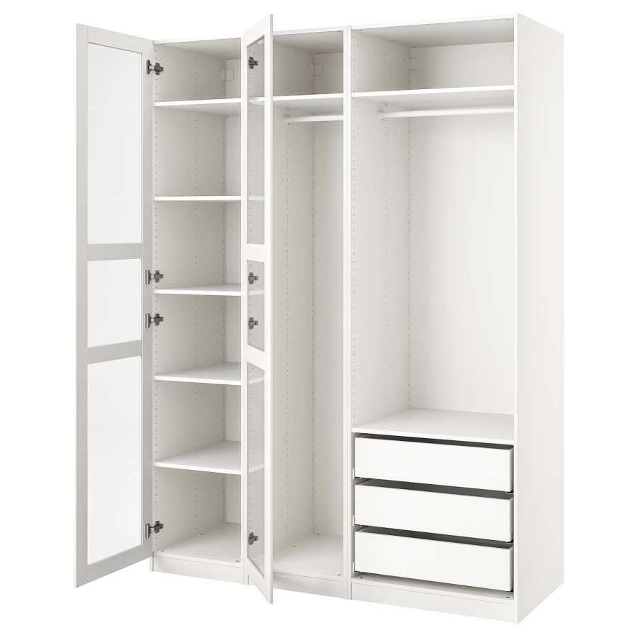 Гардероб - IKEA PAX/TYSSEDAL/ПАКС/ТИССЕДАЛЬ ИКЕА, 175x60x236 см, белый (изображение №1)