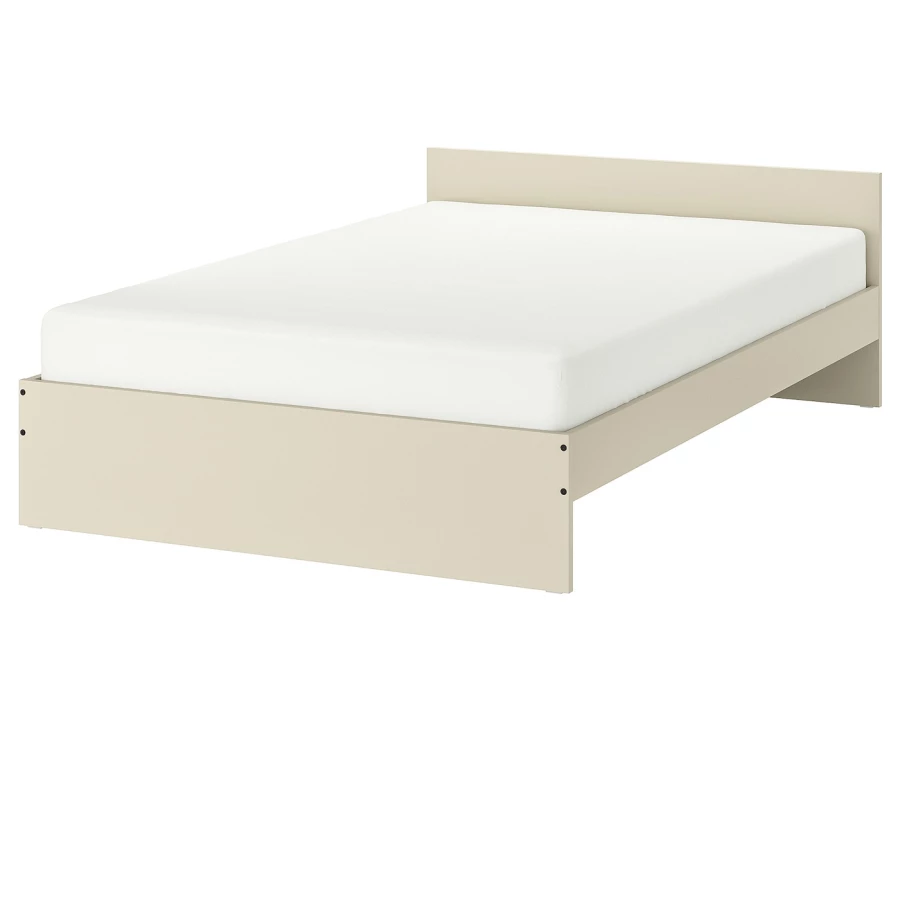 Двуспальная кровать - IKEA GURSKEN/LURÖY/LUROY, 200х140 см, бежевый, ГУРСКЕН/ЛУРОЙ ИКЕА (изображение №1)