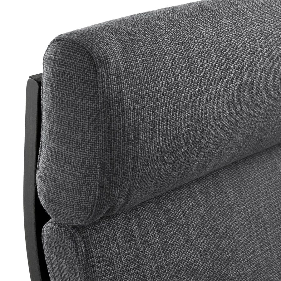Кресло - IKEA POÄNG/POANG/ПОЭНГ ИКЕА, 68х82х100 см, тёмно-серый (изображение №6)