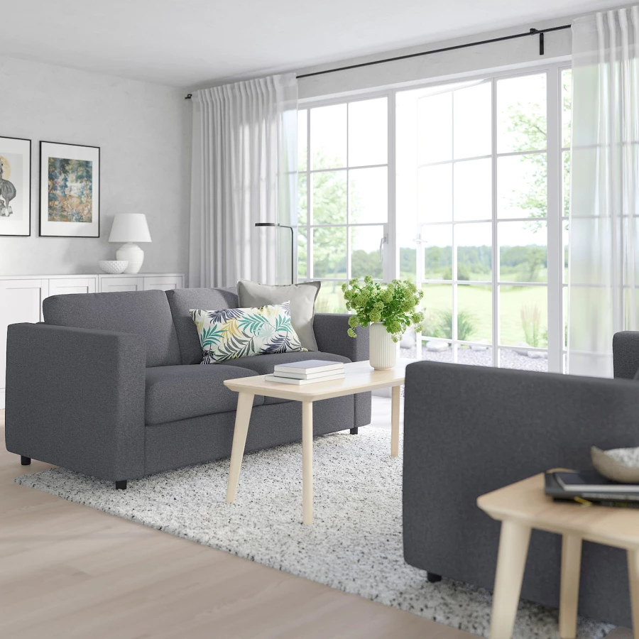 2-местный диван раскладной - IKEA VIMLE/ВИМЛЕ ИКЕА, 68х98х190 см, темно-серый (изображение №10)